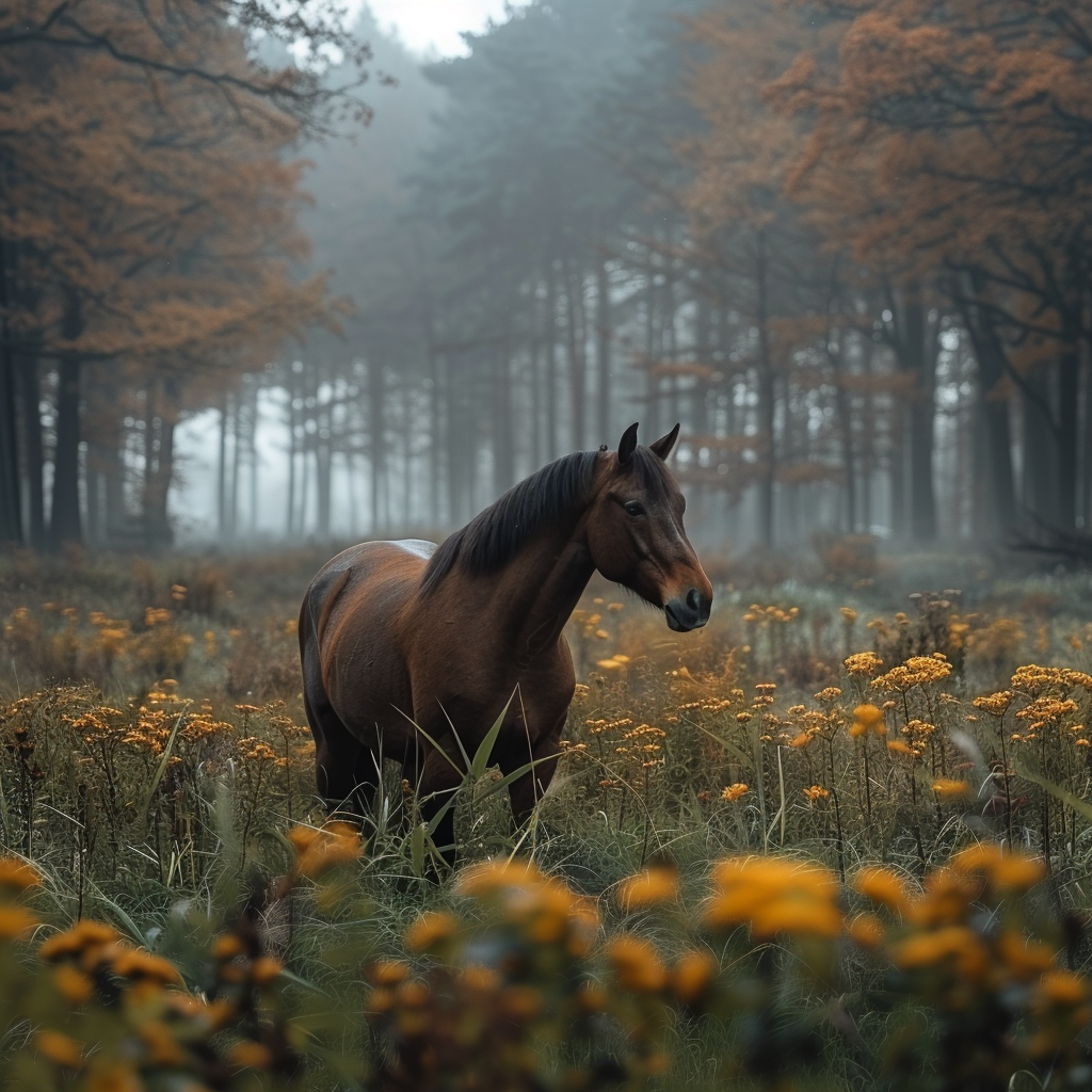 Pferd im Nebel 2 | LED Bilder