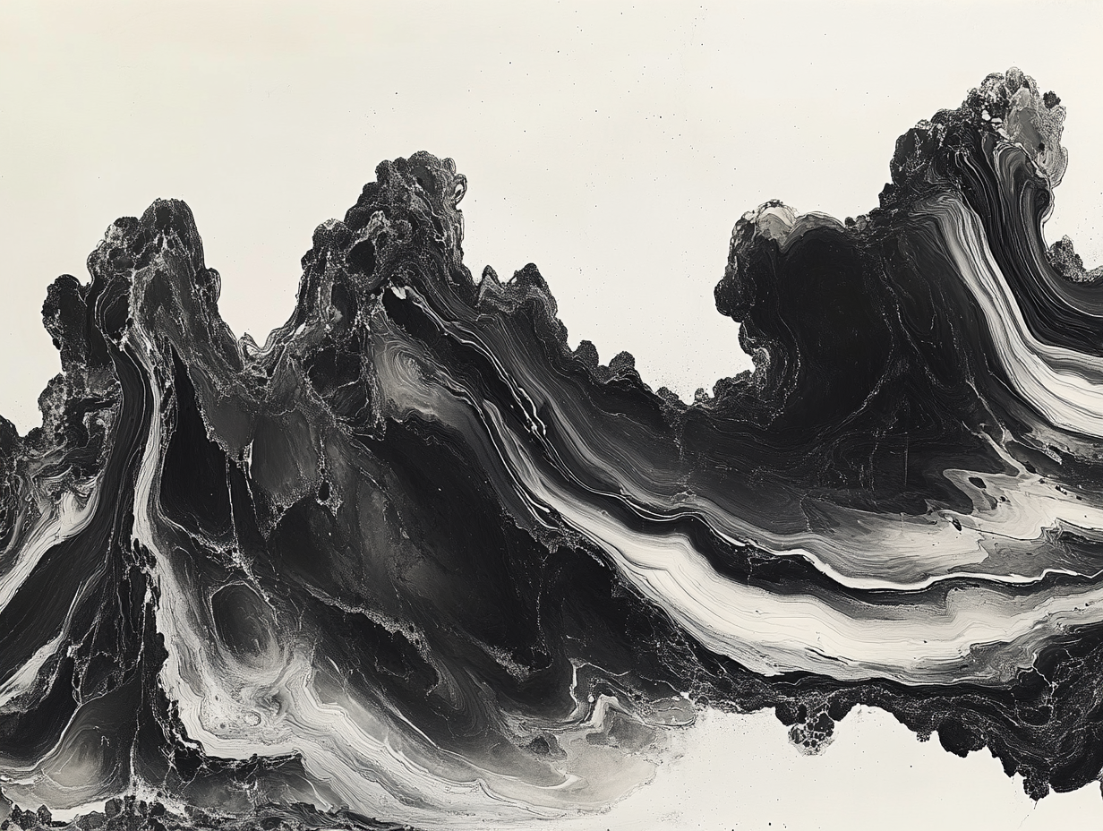 Dunkle Abstrakte Wellen 3 | LED Bild