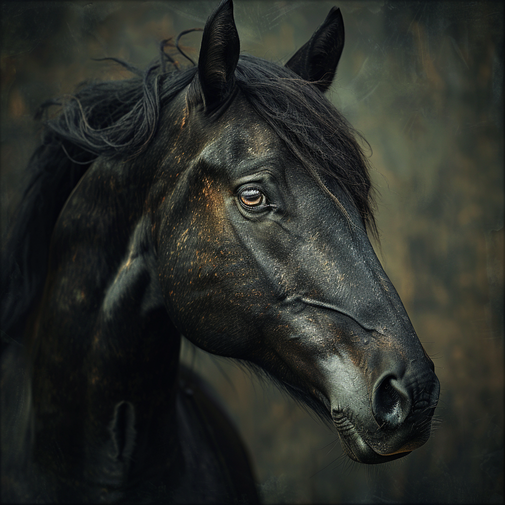 Portrait Pferd auf Wiese 3 | LED Bild