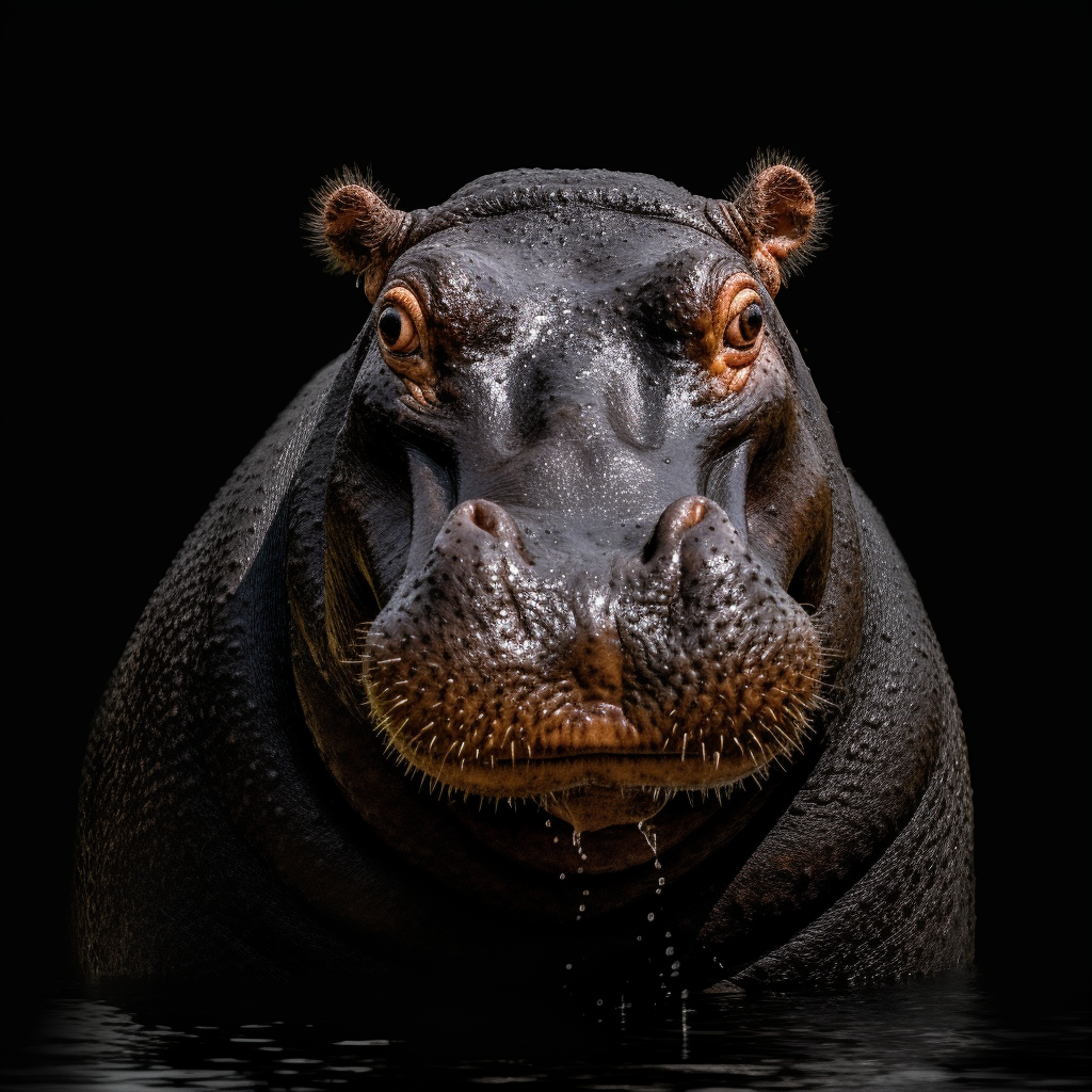 Nilpferd Portrait 2 | LED Bild