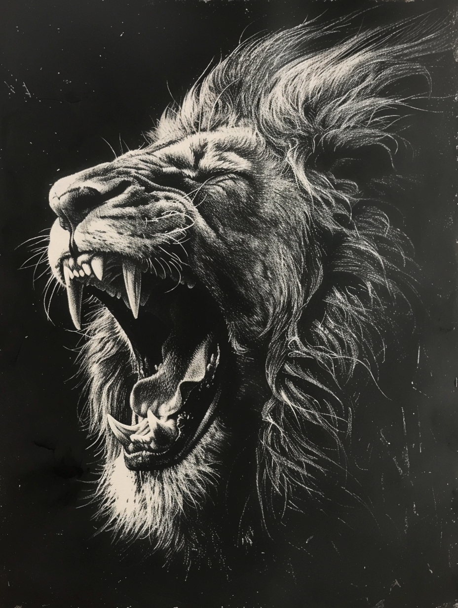 Löwenbrüller Portrait 1 | LED Bild