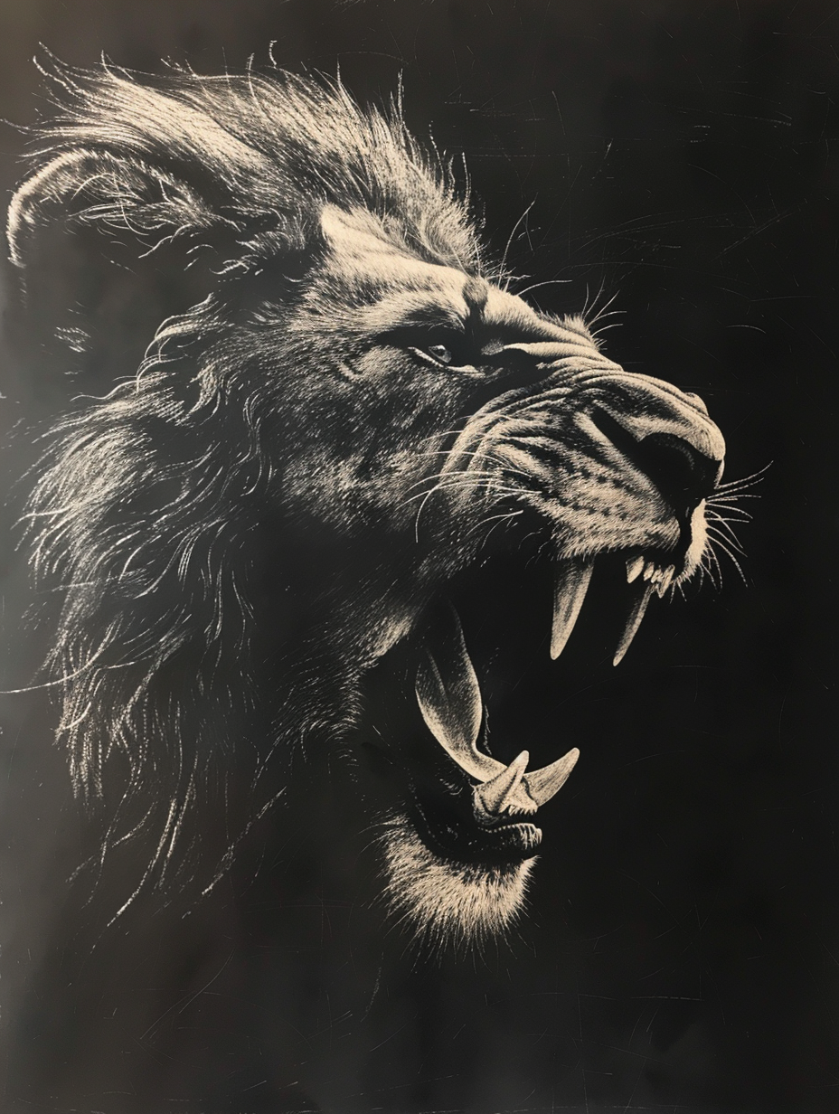 Löwenbrüller Portrait 2 | LED Bild