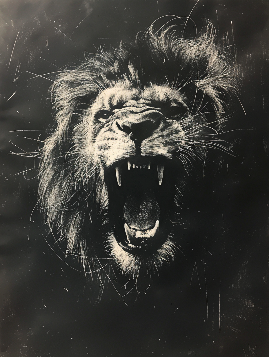 Löwenbrüller Portrait 3 | LED Bild