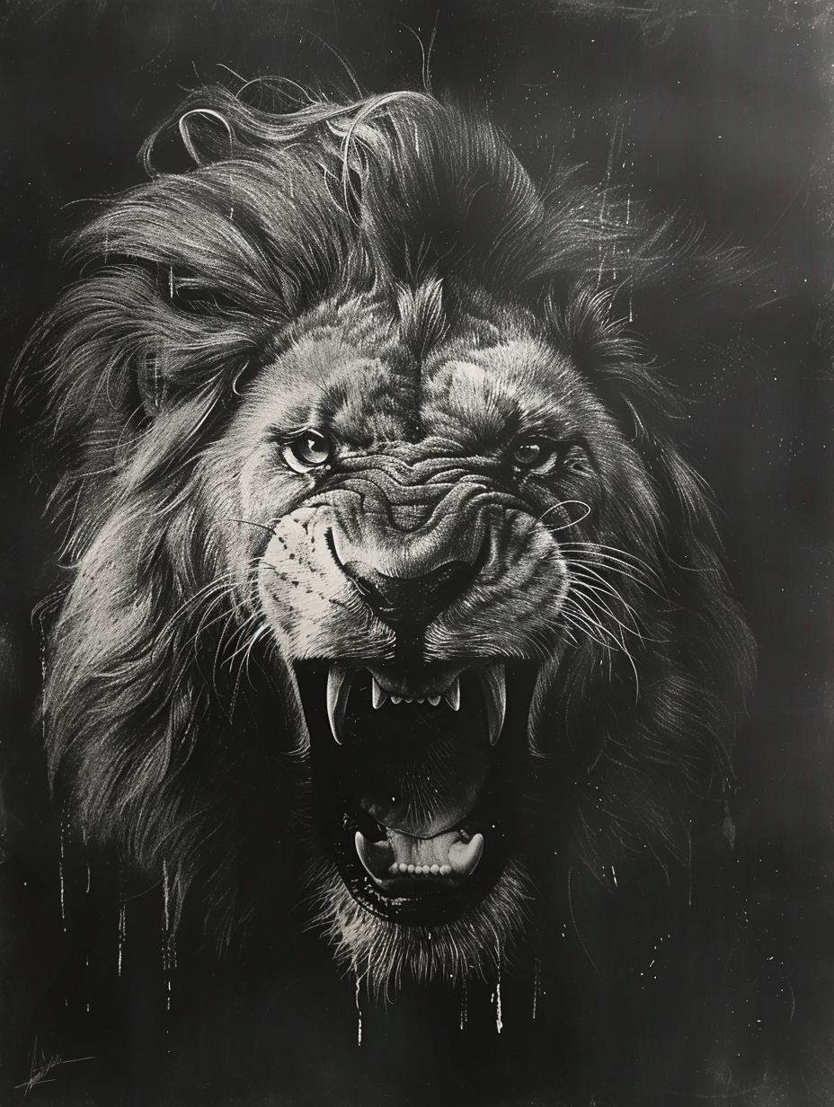 Löwenbrüller Portrait 4 | LED Bild