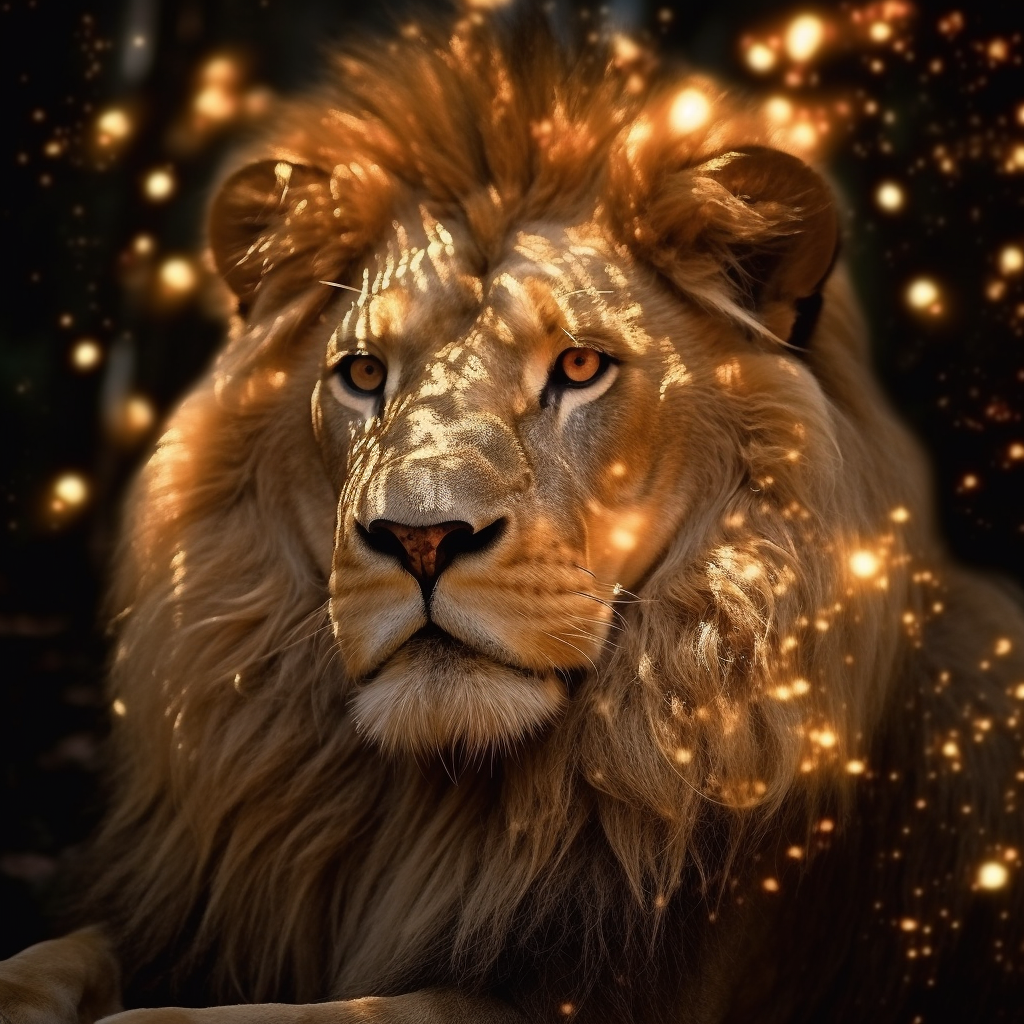 Löwe Portrait 4 | LED Bild