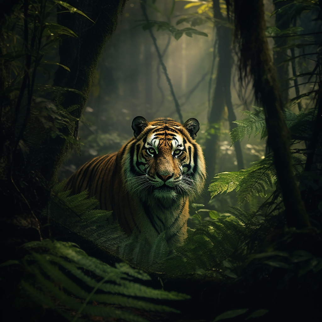 Tiger im Dschungel 3 | LED Bild