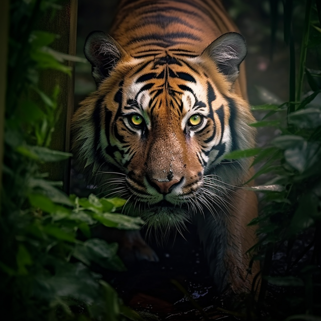 Tiger im Dschungel 4 | LED Bild