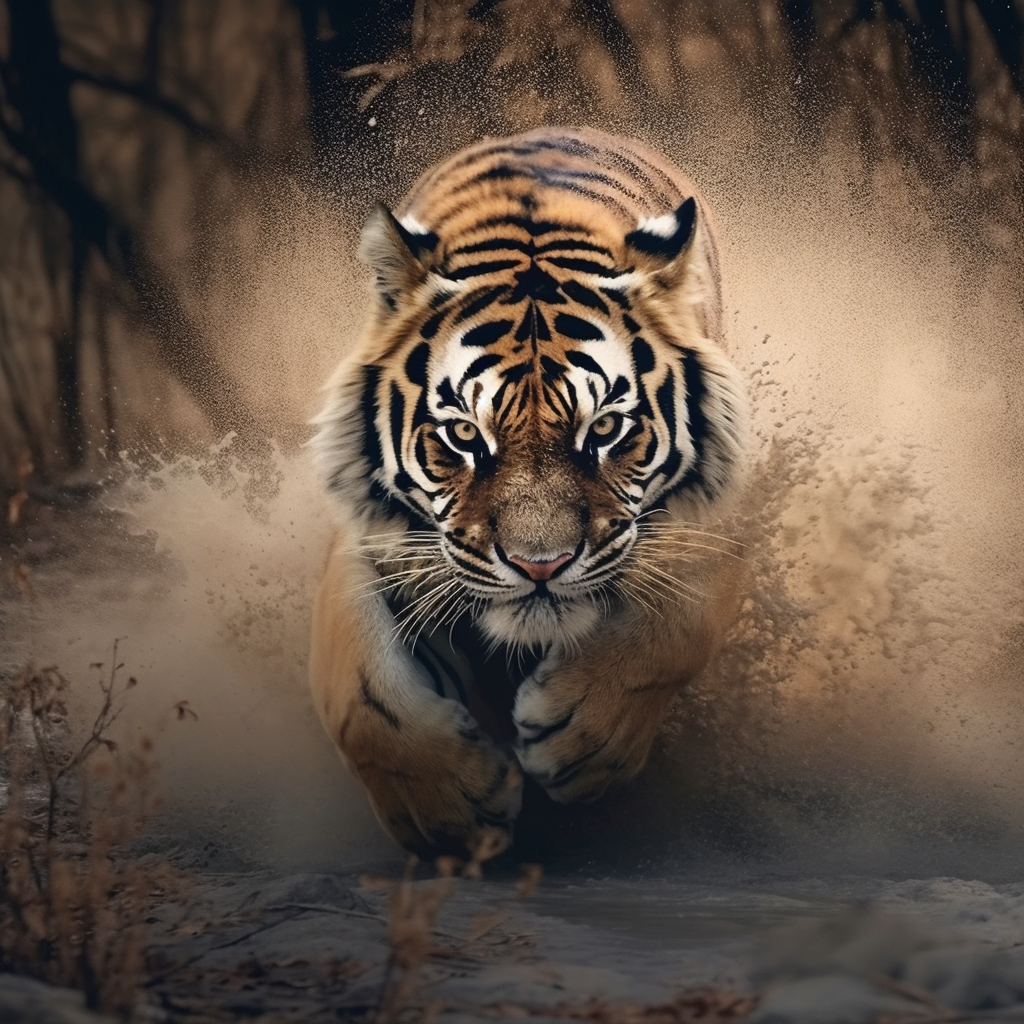 Tiger in Bewegung 3 | LED Bild