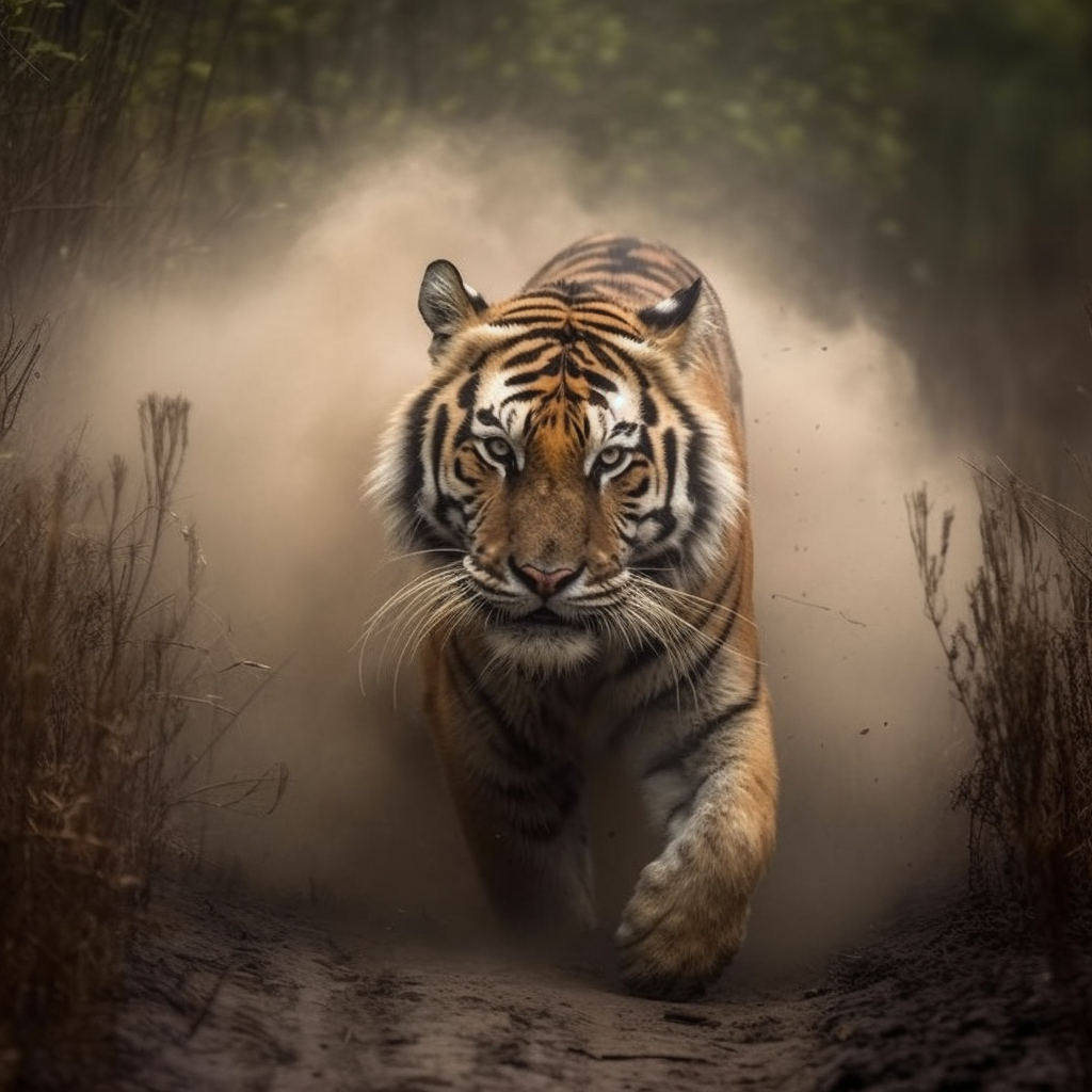 Tiger in Bewegung 4 | LED Bild