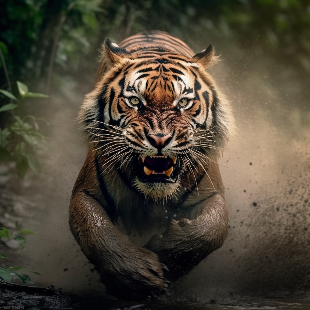 Tiger in Bewegung 5 | LED Bild