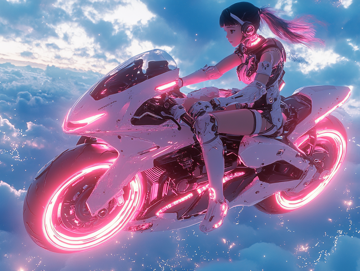 Anime Cyborg Weiblich 1 | LED Bild