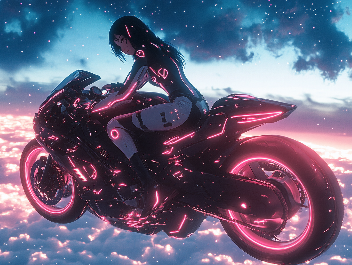 Anime Cyborg Weiblich 2 | LED Bild