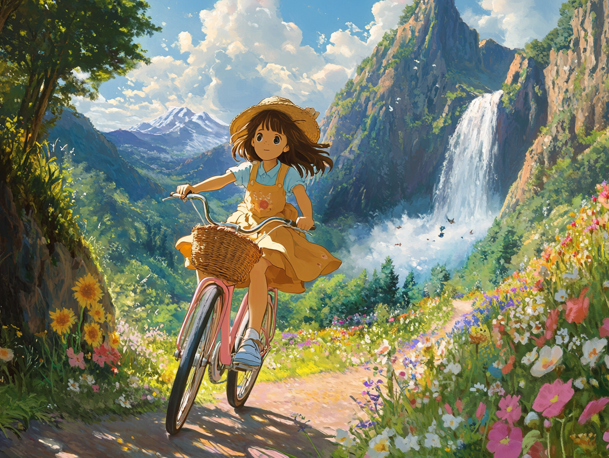 Anime Mädchen Naturlandschaft 1 | LED Bild