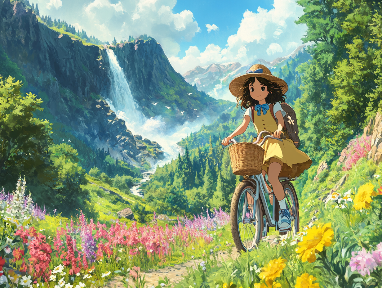 Anime Mädchen Naturlandschaft 2 | LED Bild