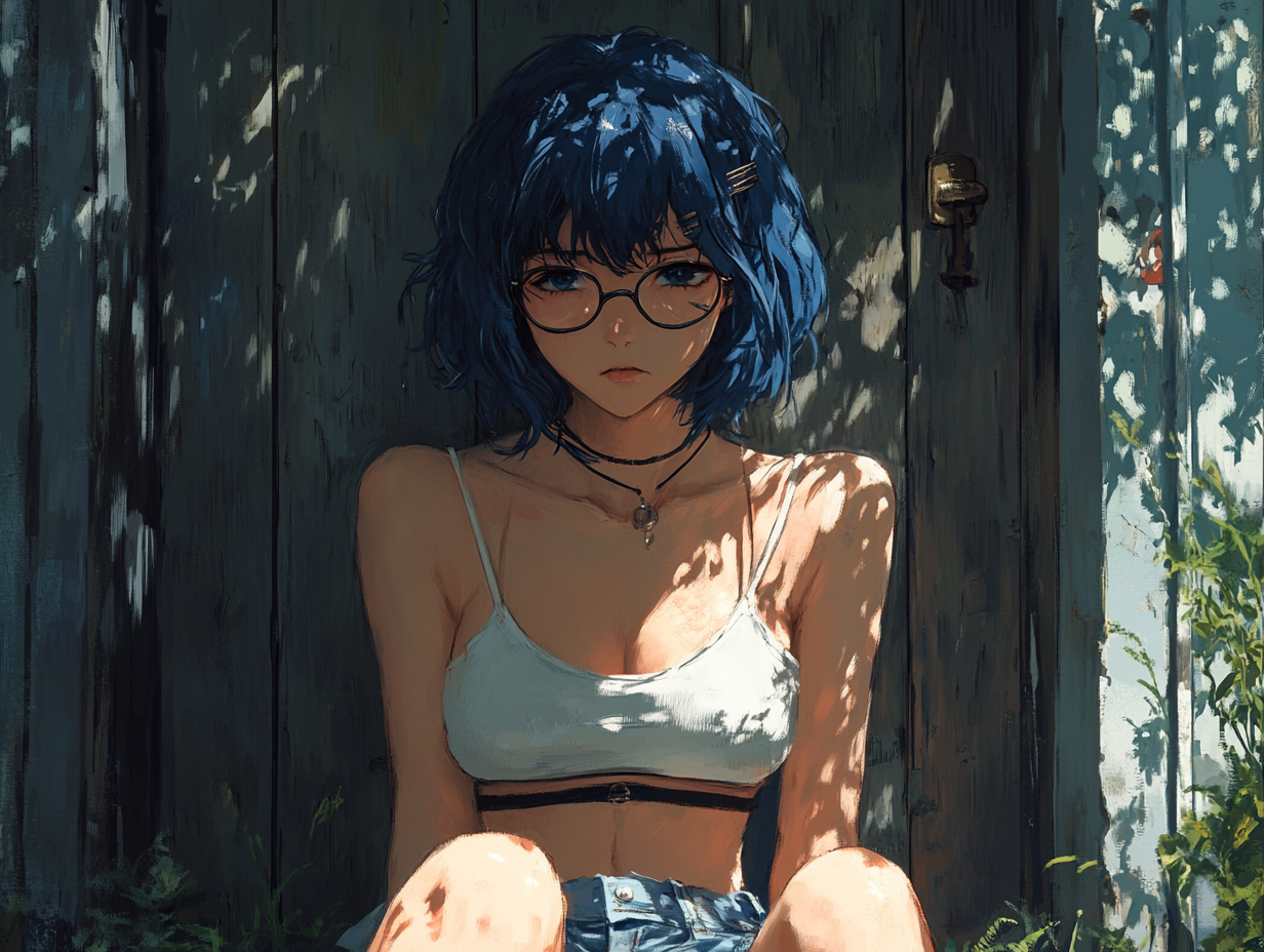 Anime Mädchen Traurig 1 | LED Bild