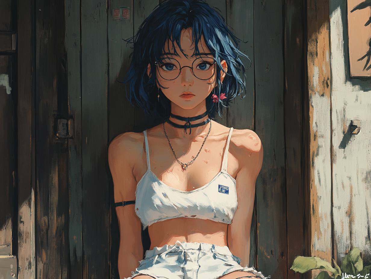 Anime Mädchen Traurig 2 | LED Bild