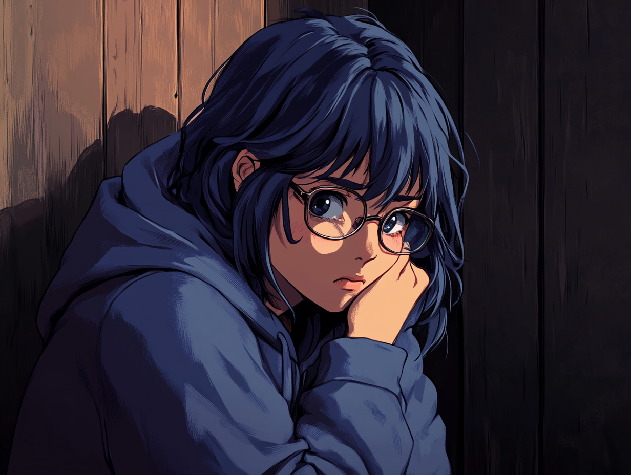 Anime Mädchen Traurig 3 | LED Bild