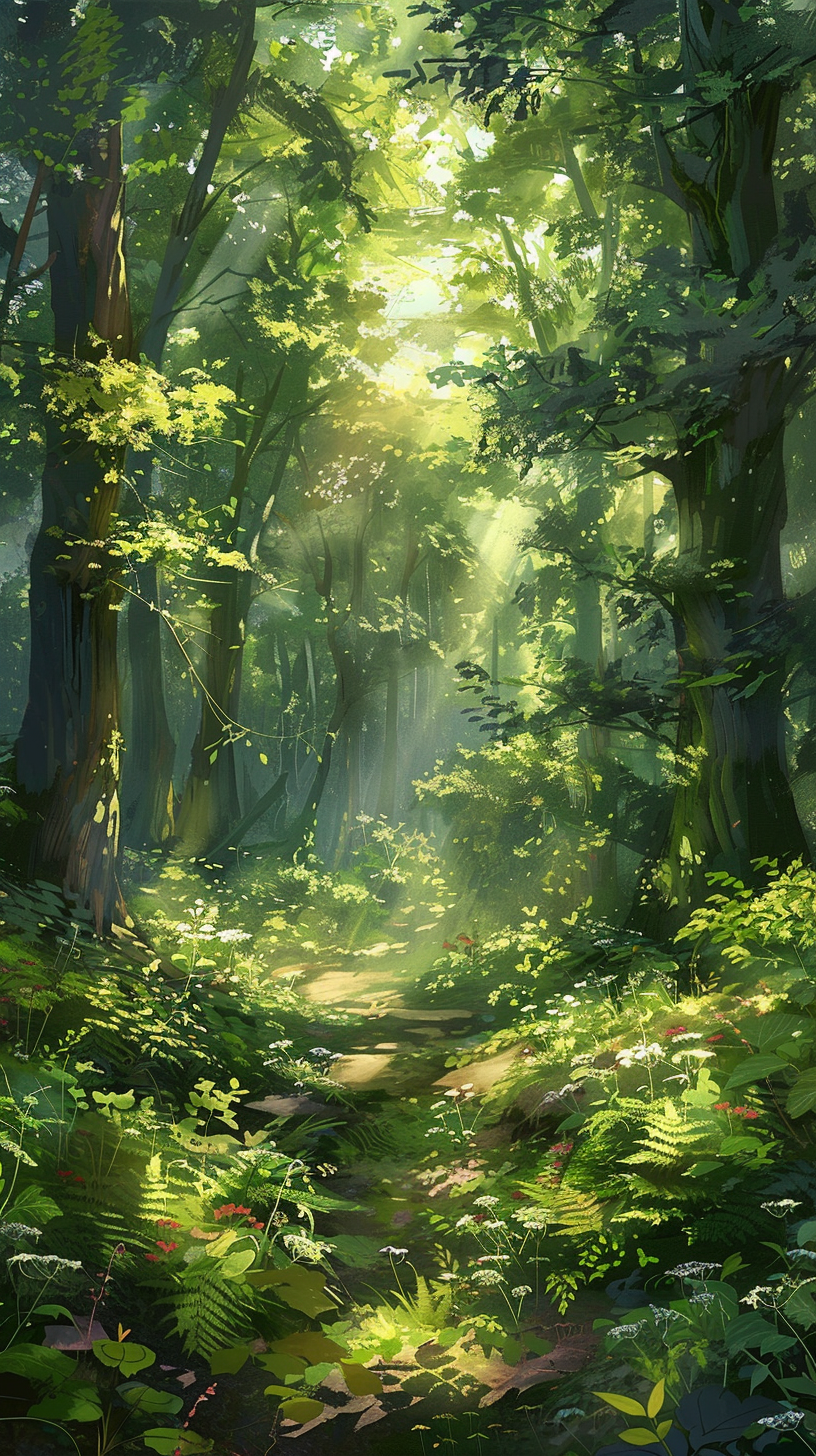 Anime Waldlandschaft 2 | LED Bild