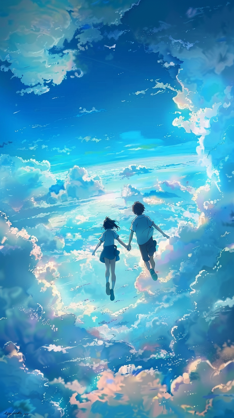 Anime Fliegende Kinder 1 | LED Bild