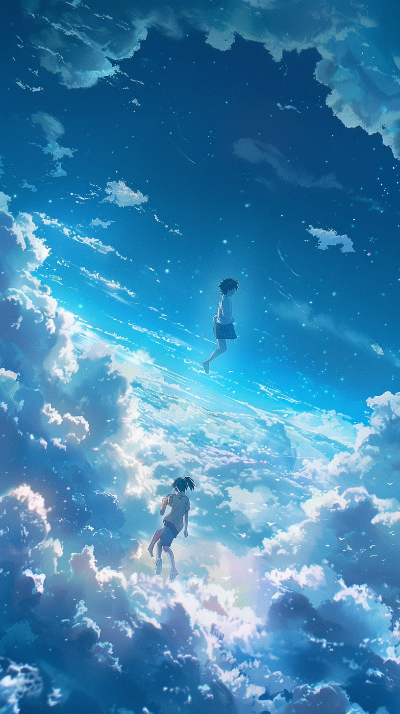 Anime Fliegende Kinder 2 | LED Bild