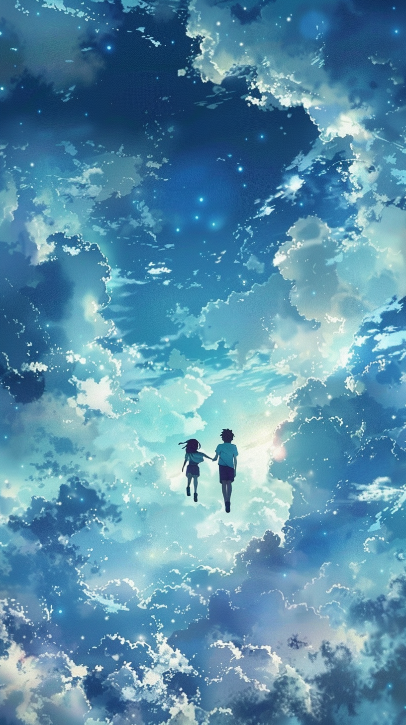 Anime Fliegende Kinder 3 | LED Bild