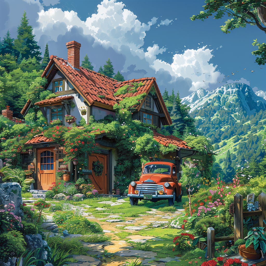 Anime Idyllischer Bauernhof 4 | LED Bild