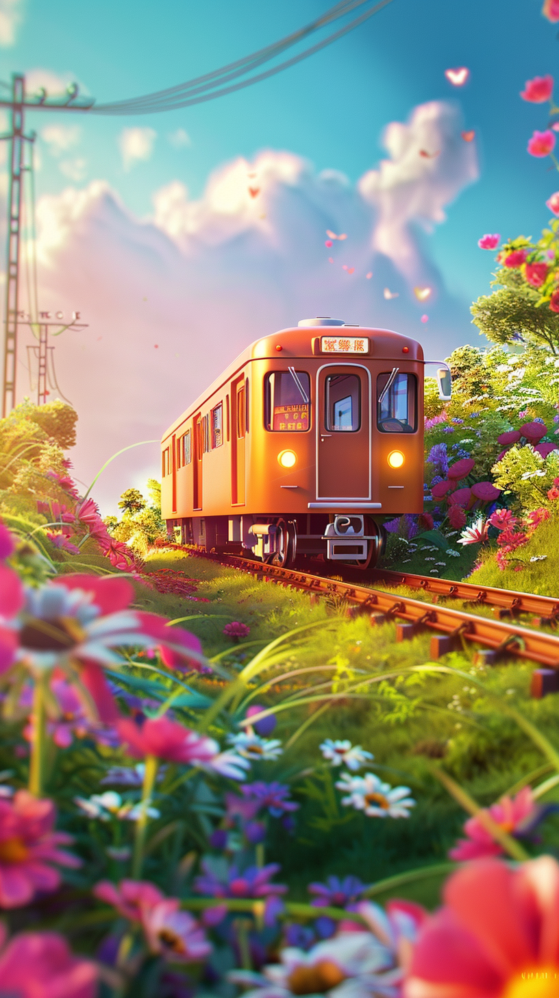 Anime Straßenbahn Natur 6 | LED Bild