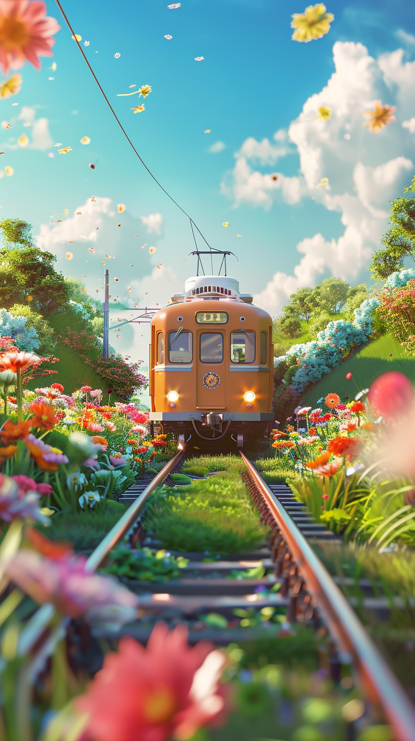 Anime Straßenbahn Natur 7 | LED Bild