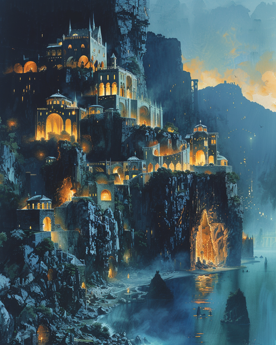 Düstere Burg auf Berg 2 | LED Bild