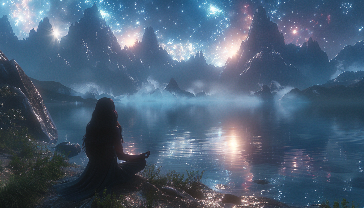 Meditation in Fantasielandschaft 1 | LED Bild