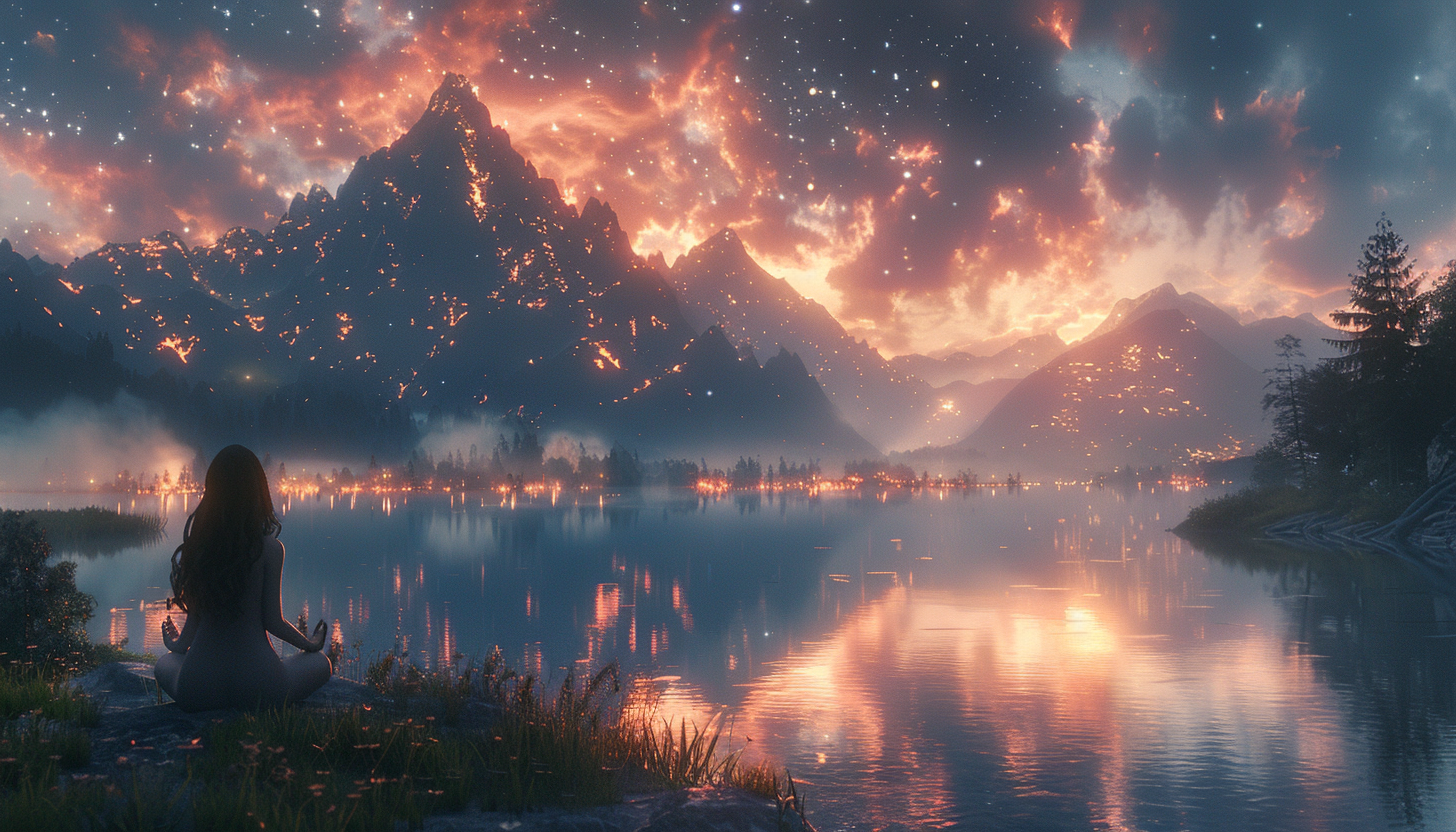 Meditation in Fantasielandschaft 2 | LED Bild