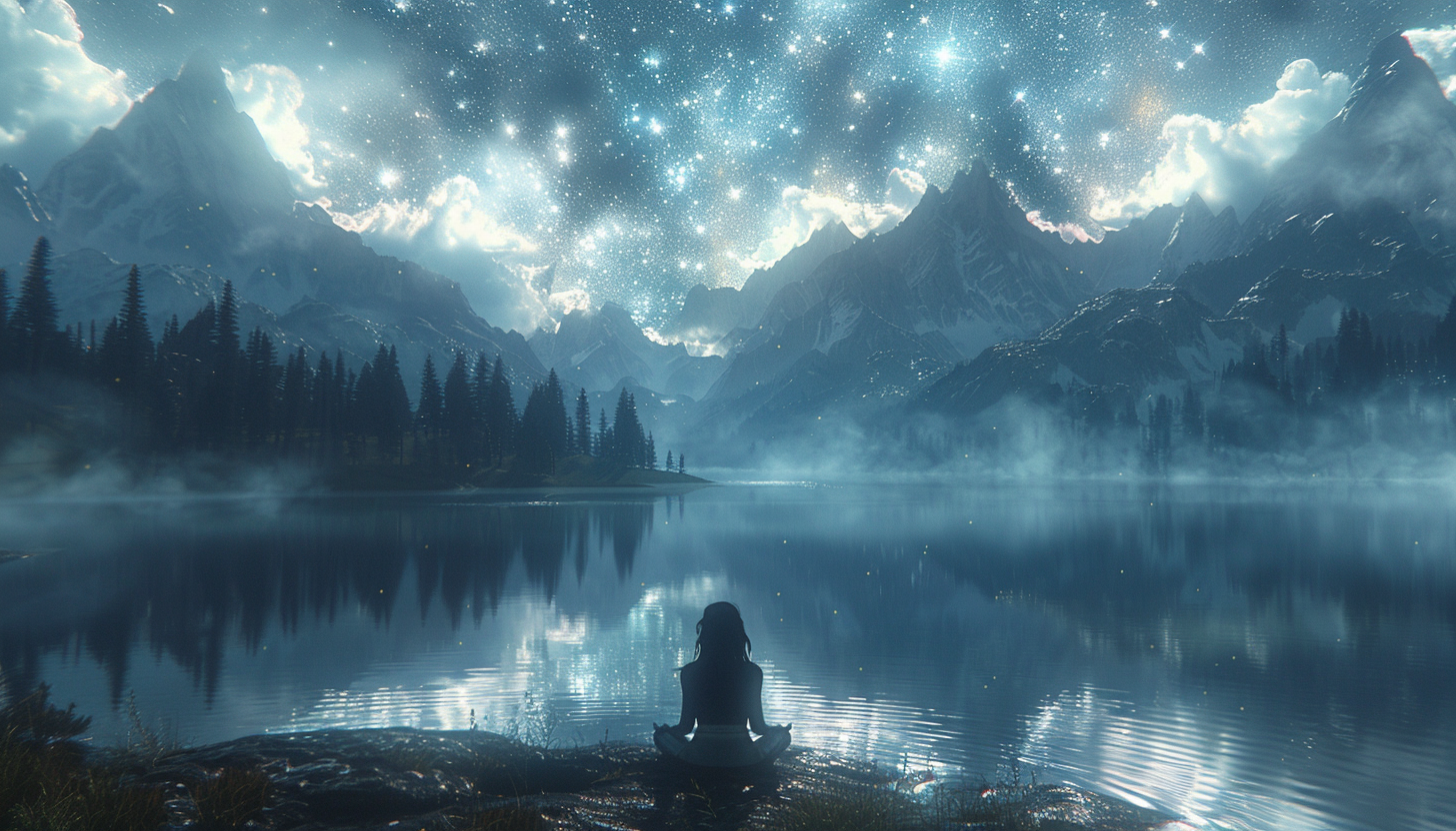 Meditation in Fantasielandschaft 3 | LED Bild