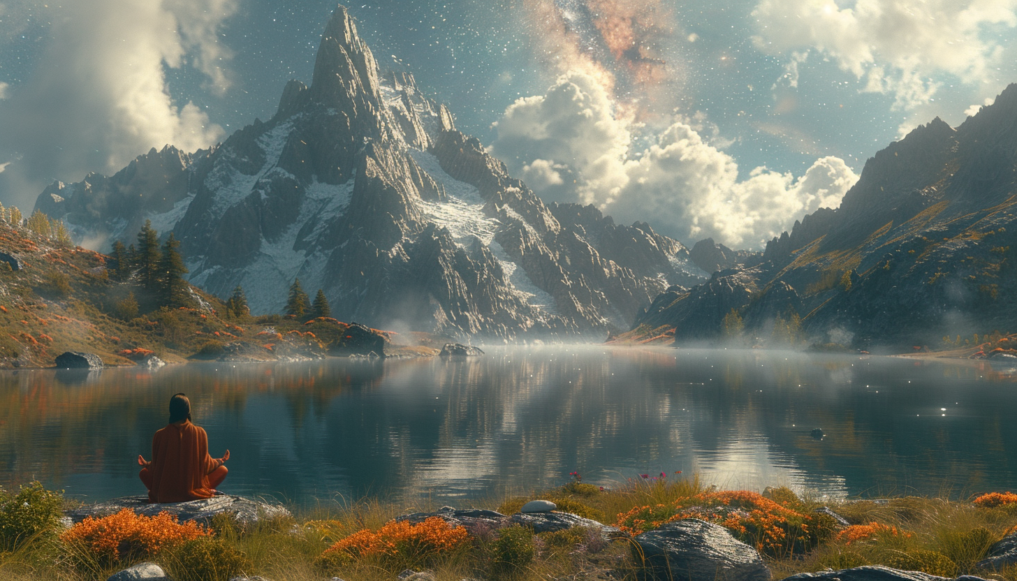 Meditation in Fantasielandschaft 4 | LED Bild