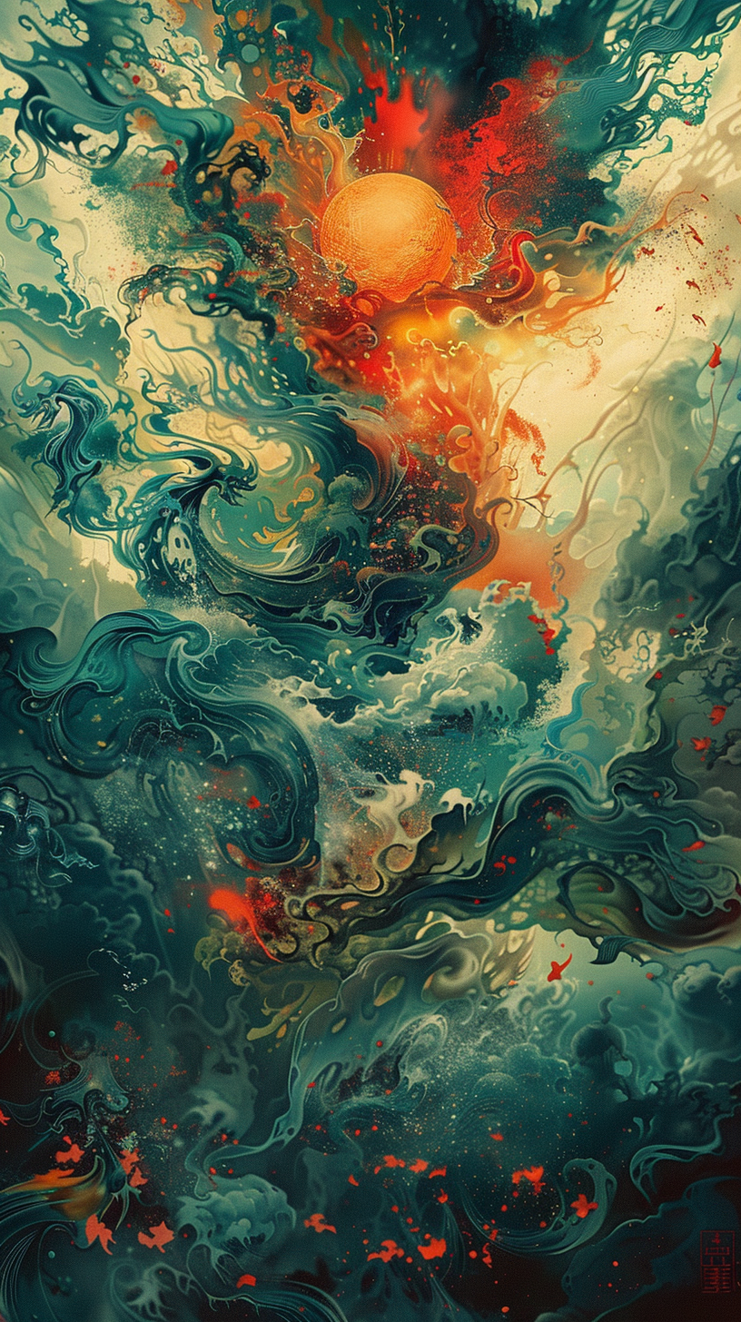 Feuer & Wasser Fusion | LED Bild