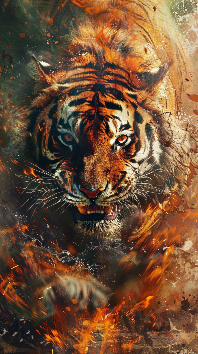 Feuer Tiger 1 | LED Bild