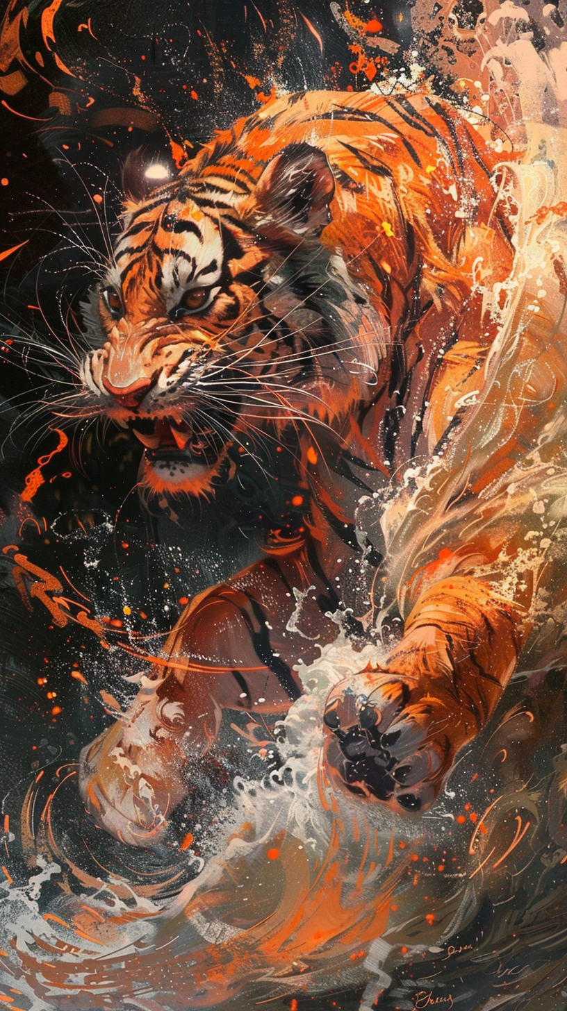 Feuer Tiger 2 | LED Bild