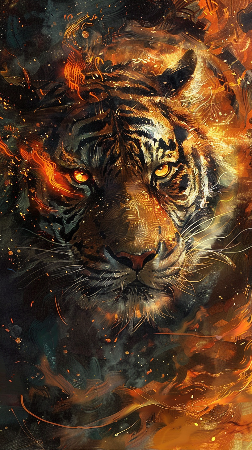 Feuer Tiger 4 | LED Bild