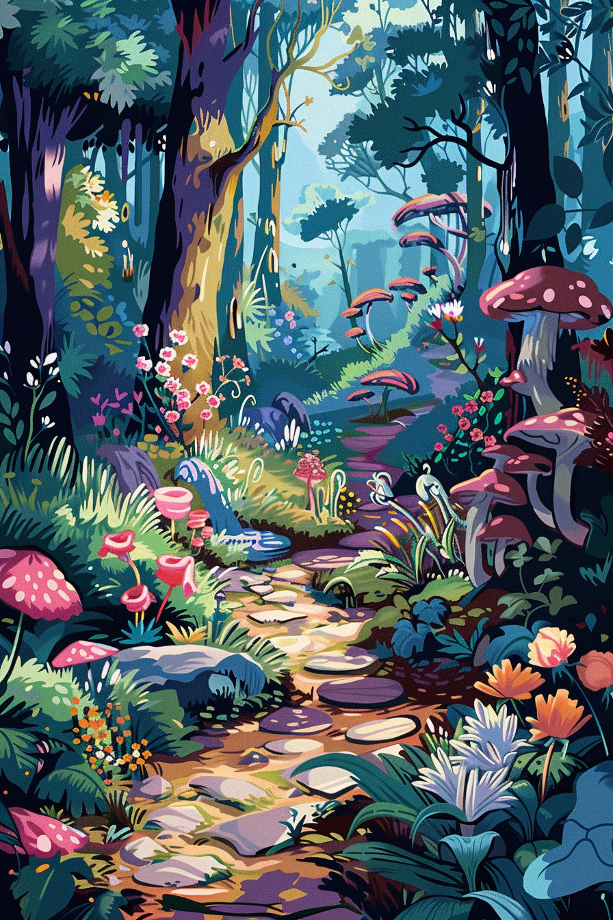 Pilzwald Fantasie | LED Bild