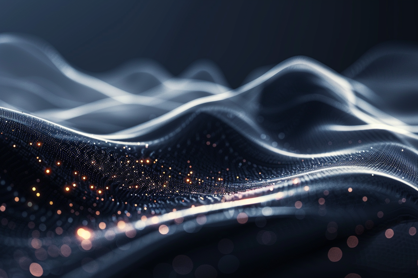Futuristische Datenwellen 1 | LED Bild
