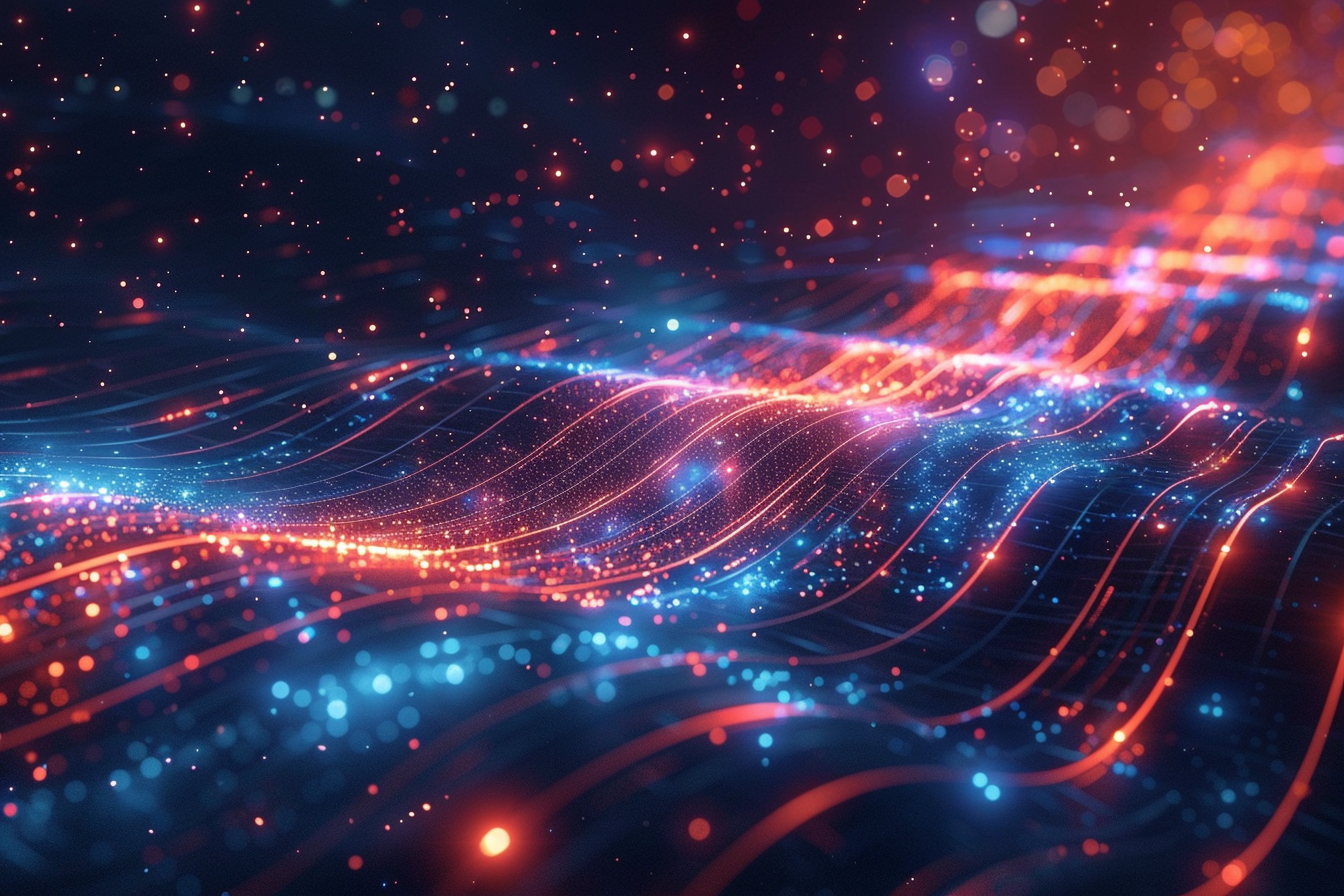 Futuristische Datenwellen 2 | LED Bild