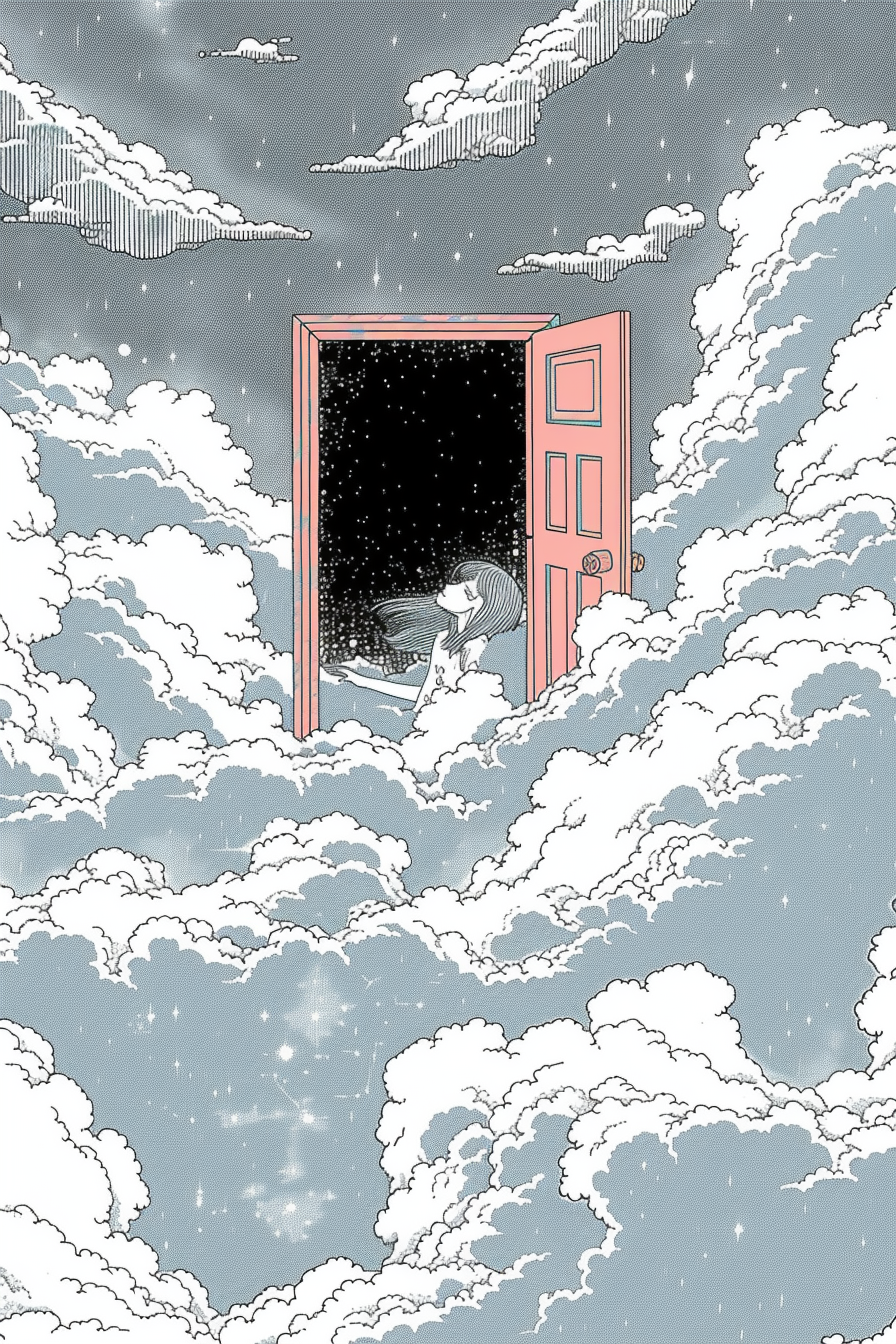 Wolkentür Illustration 1 | LED Bild