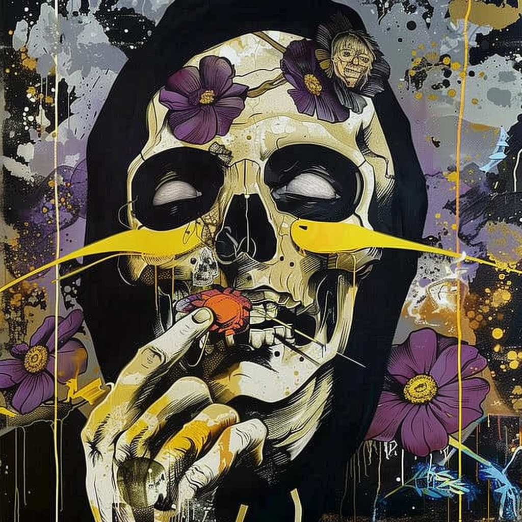 Blumen Skelett | LED Bild