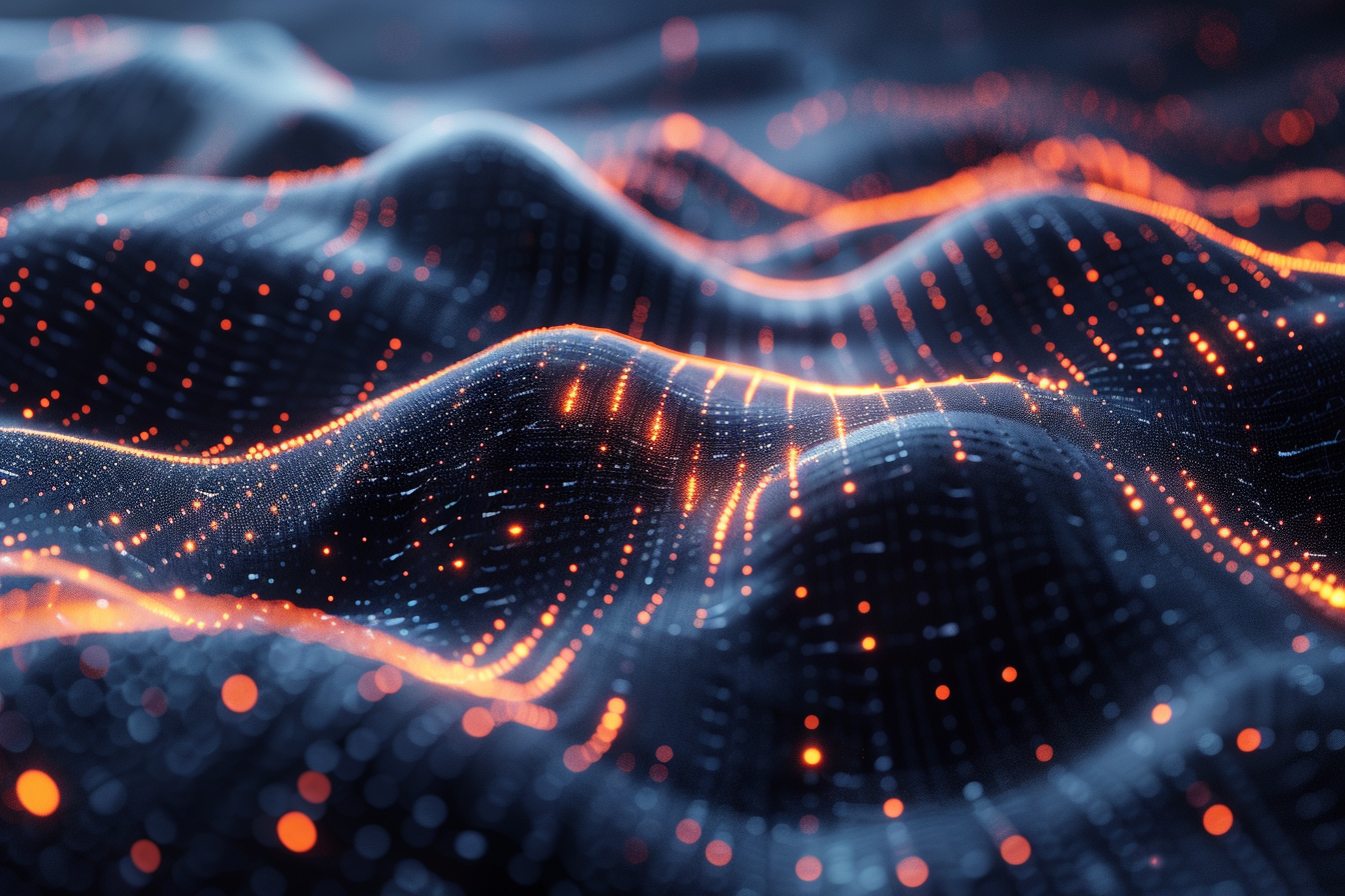Futuristische Datenwellen 3 | LED Bild