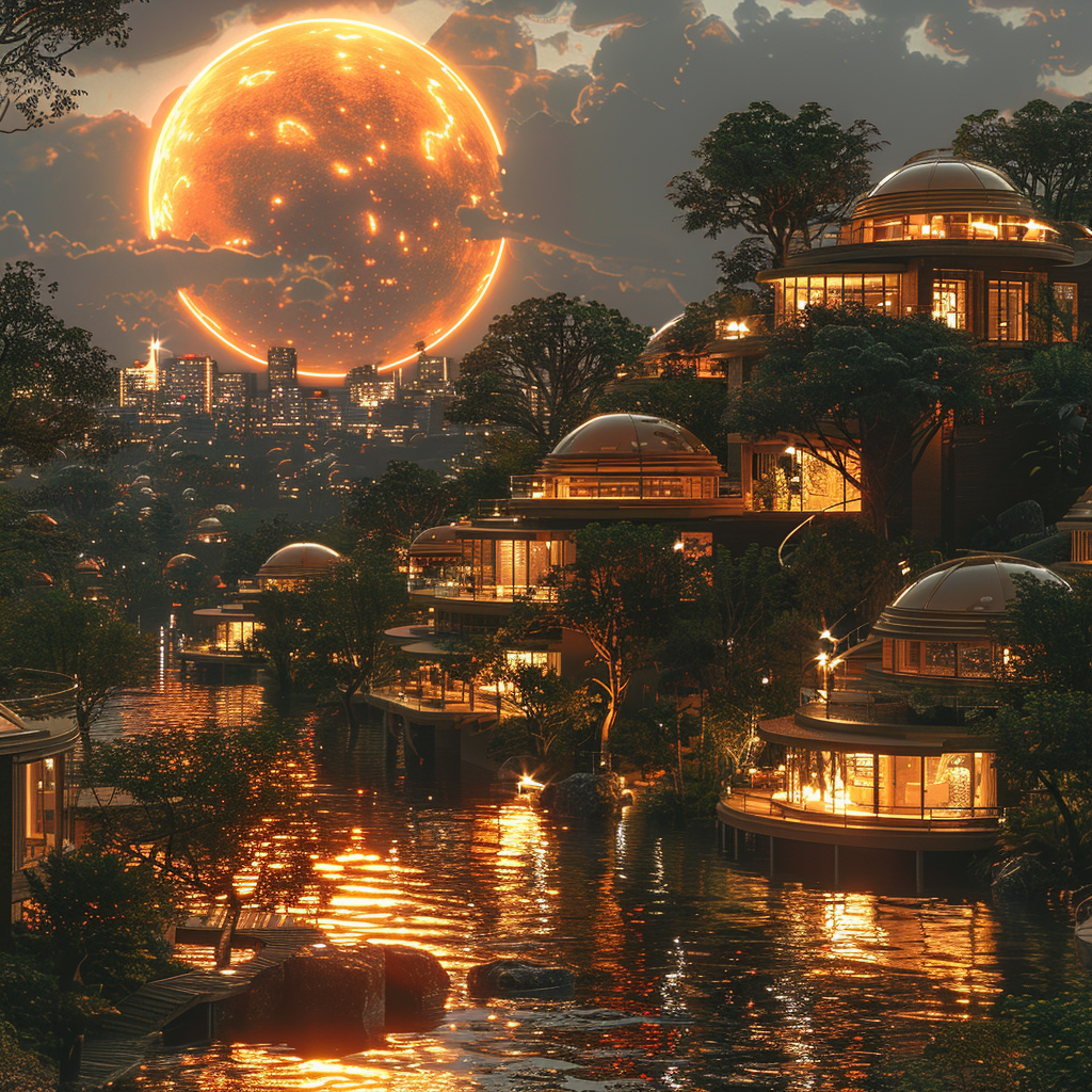 Utopische Stadt 1 | LED Bild