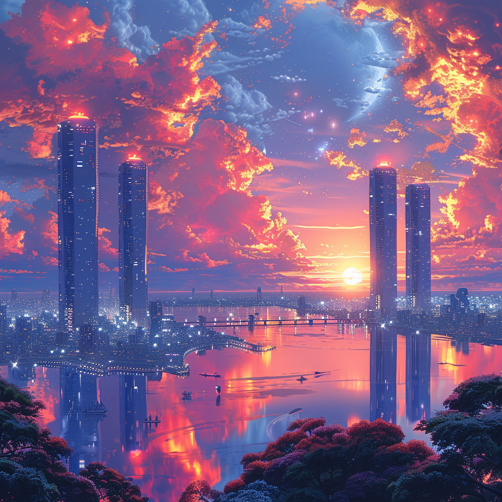 Utopische Stadt 3 | LED Bild