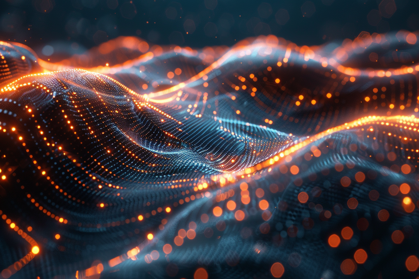 Futuristische Datenwellen 4 | LED Bild