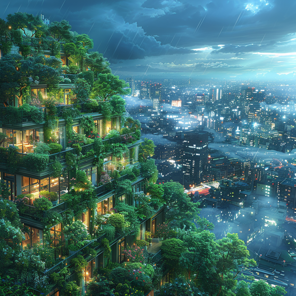 Utopische Stadt 5 | LED Bild