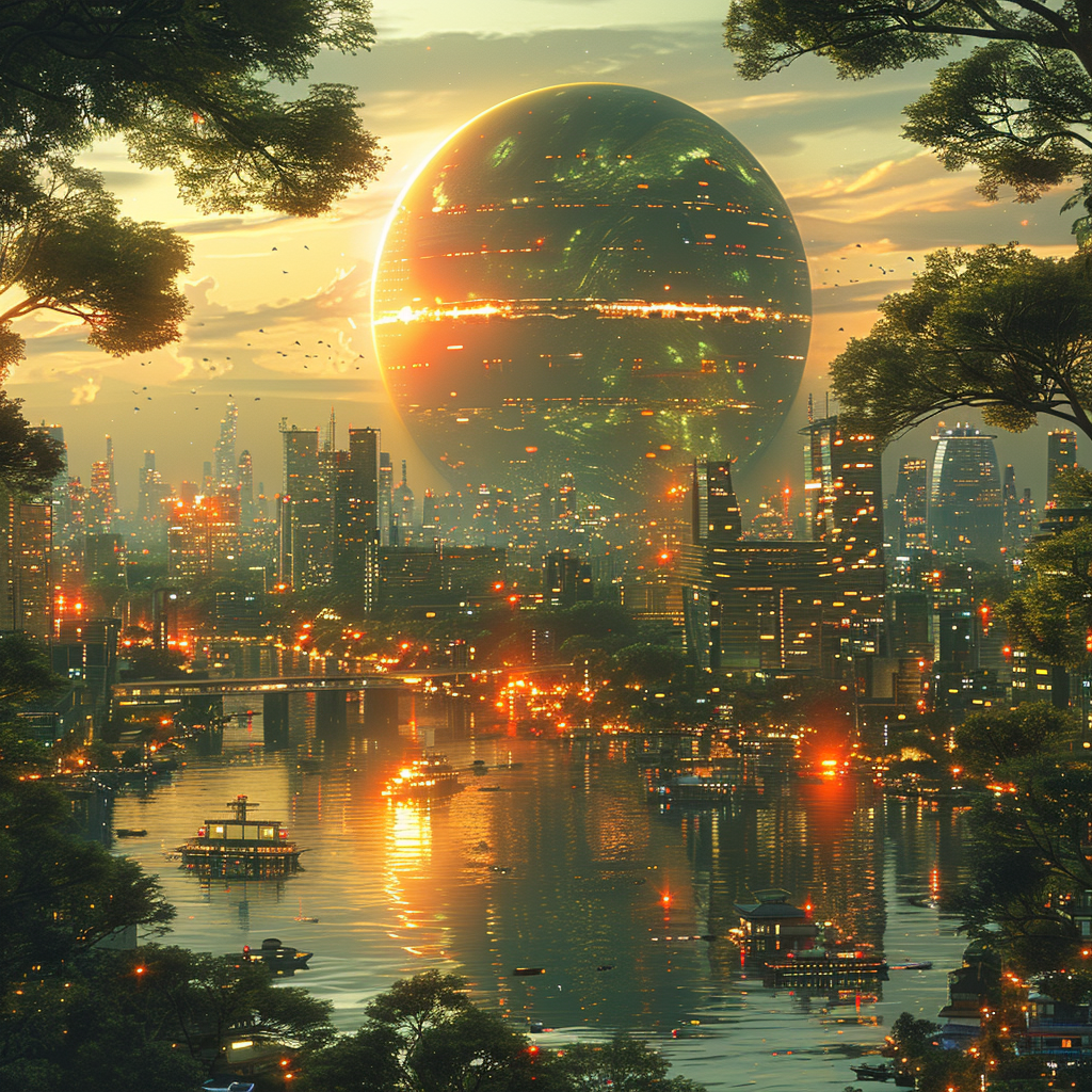 Utopische Stadt 9 | LED Bild