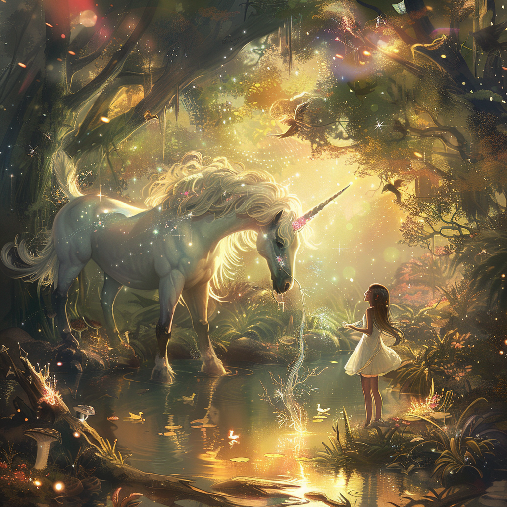 Einhorn Begegnung | LED Bild