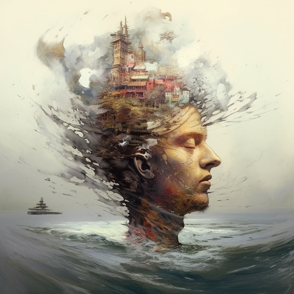 Gedanken Stadt Abstrakt 1 | LED Bild